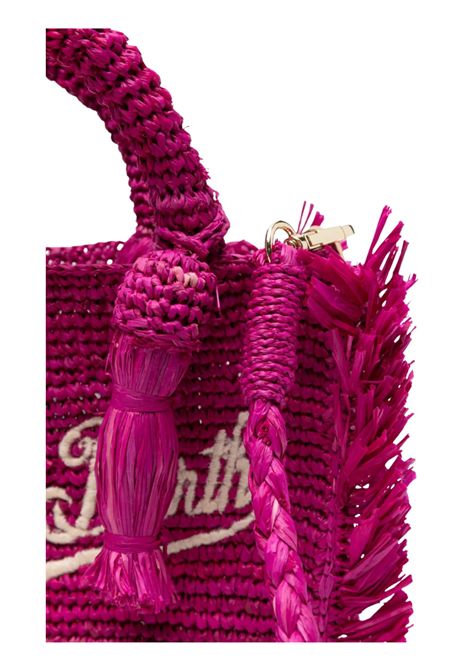 Borsa MC2 SAINT BARTH tote Vanity in rafia con logo ricamato colore fucsia MC2 SAINT BARTH | VAMI01700453LFUCSIA