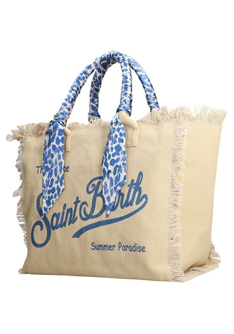Borsa Saint Barth Mc2 TOTE VANITY FOULARD IN TELA BEIGE MC2 SAINT BARTH | VANI04509245LPAGLIA