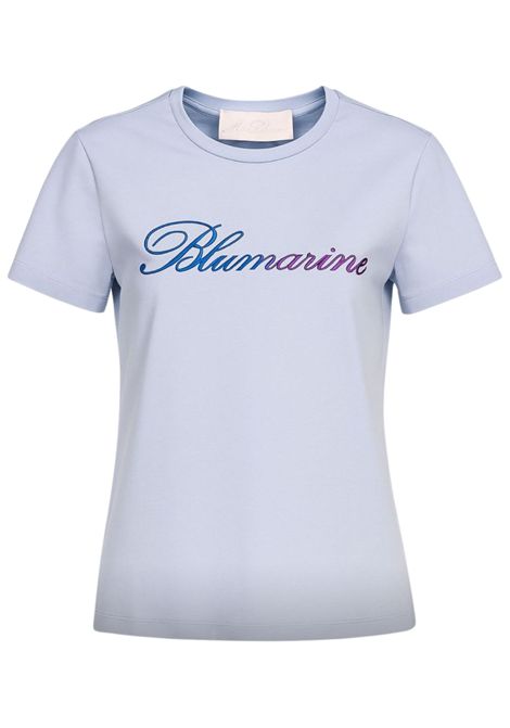 T-shirt bambina azzurra in cotone Miss Blumarine | BFTS0040/MAAZZURRO