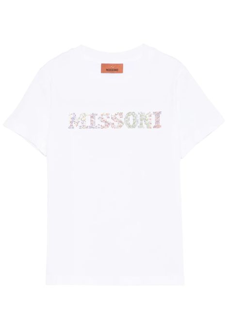 T-shirt bambina bianca in cotone MISSONI | MW8A41Z/MABIANCO
