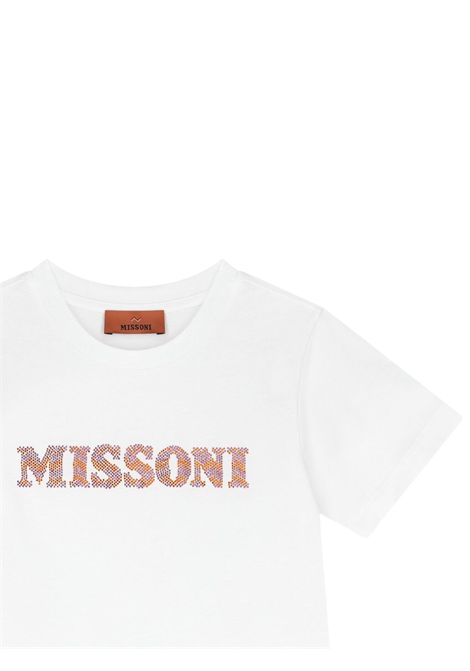 T-shirt bambina bianca in cotone MISSONI | MW8A51Z/ANBIANCO