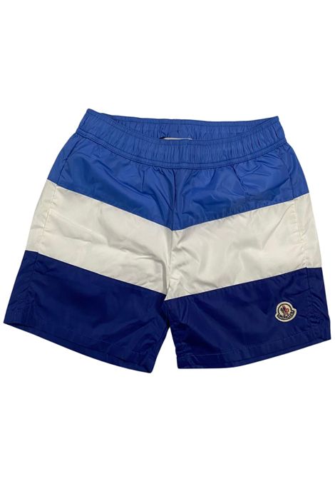 Costume da bagno bambino bianco/blu Moncler | 007090553129/FIBIANCO/BLU