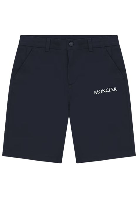 Bermuda bambino blu in cotone Moncler | 2B00002597G4/DELBLU