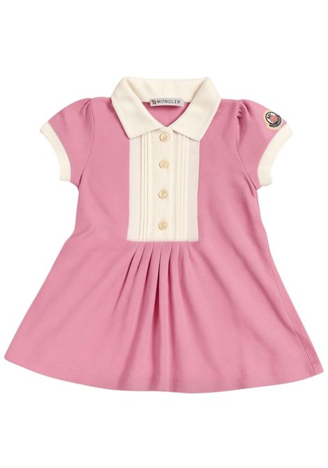 Abito neonata rosa in cotone Moncler | 8353205/FIROSA
