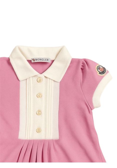 Abito neonata rosa in cotone Moncler | 8353205/FIROSA