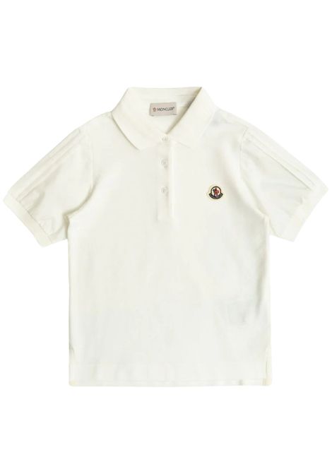 Polo bambina bianca in cotone Moncler | 8A000088/CEBIANCO