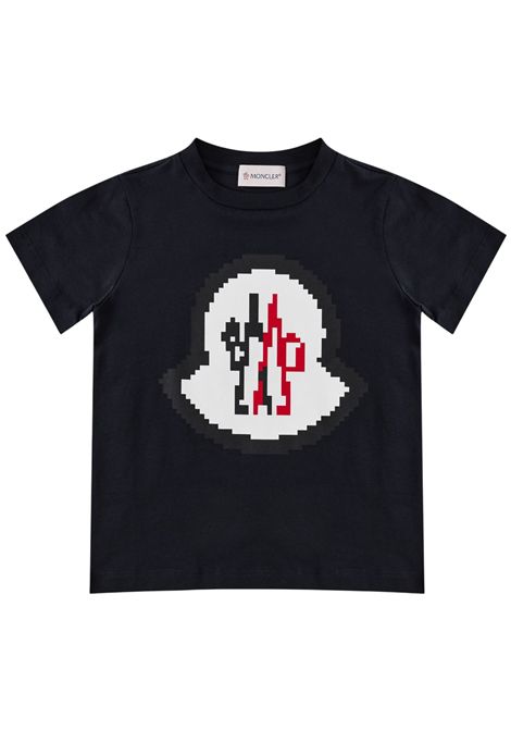 T-shirt bambino blu in cotone Moncler | 8C0000488/CEBLU