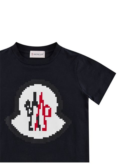 Blue cotton T-shirt for children Moncler | 8C0000488/CEBLU
