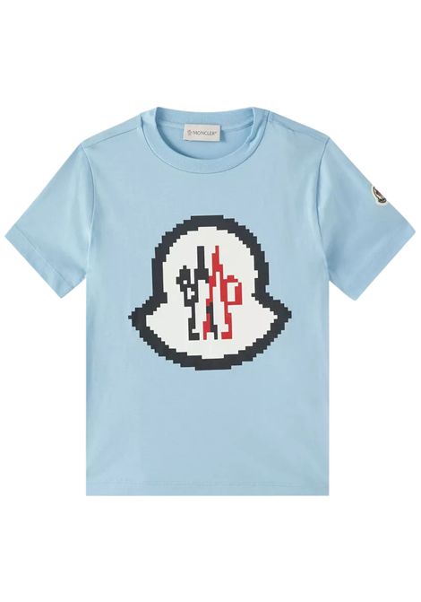 Blue cotton T-shirt for children Moncler | 8C0000489AFV/DELAZZURRO