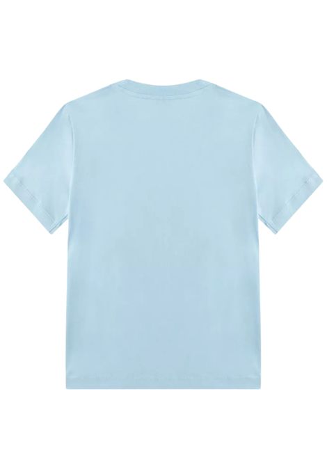 Blue cotton T-shirt for children Moncler | 8C0000489AFV/DELAZZURRO