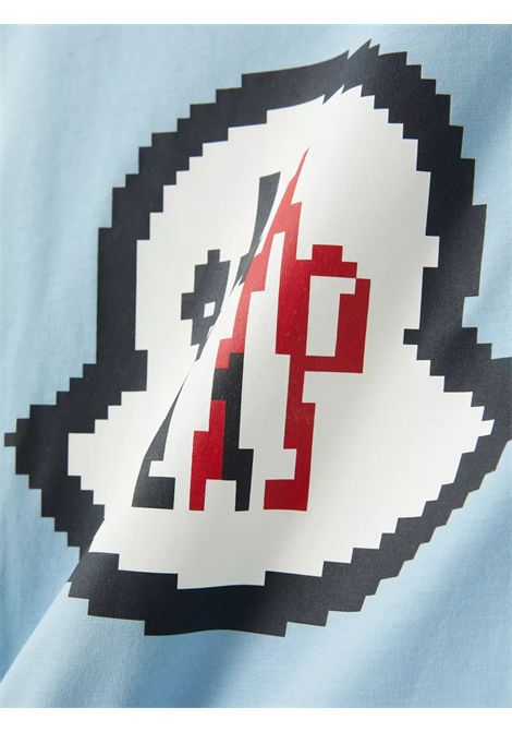 Blue cotton T-shirt for children Moncler | 8C0000489AFV/DELAZZURRO