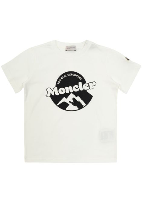 T-shirt bambino bianca in cotone Moncler | 8C00025/CEBIANCO