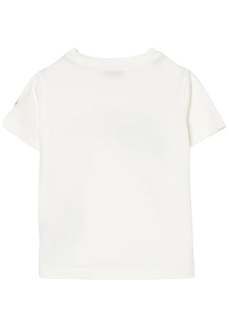 White cotton T-shirt for children Moncler | 8C0003189AFV/DELBIANCO