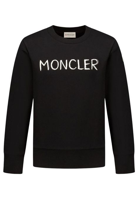 Black cotton sweatshirt for children Moncler | 8G0000388/CENERO