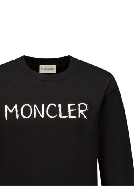Black cotton sweatshirt for children Moncler | 8G0000388/CENERO