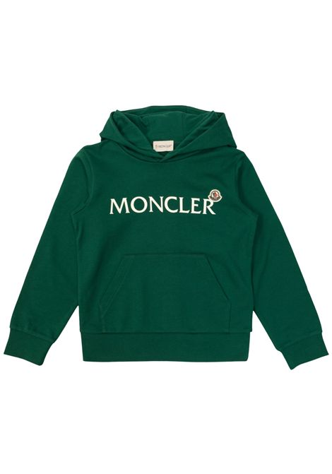 Green cotton sweatshirt for children Moncler | 8G00011/CEVERDE