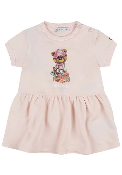 Abito neonata rosa in cotone Moncler | 8I00001/CEROSA