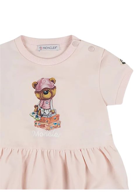Abito neonata rosa in cotone Moncler | 8I00001/CEROSA