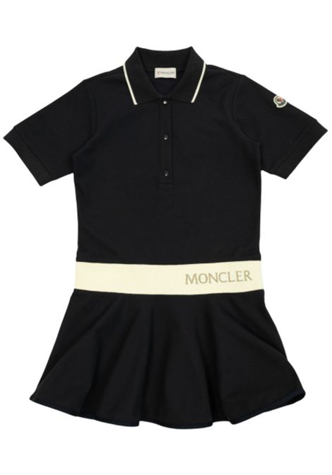Abito bambina blu in cotone Moncler | 8I000018/CEBLU