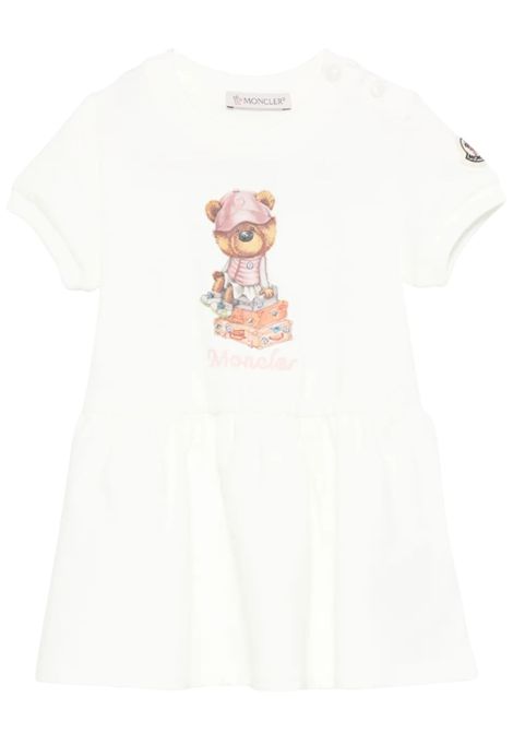 White cotton baby dress Moncler | 8I00001899ARB/DELBIANCO
