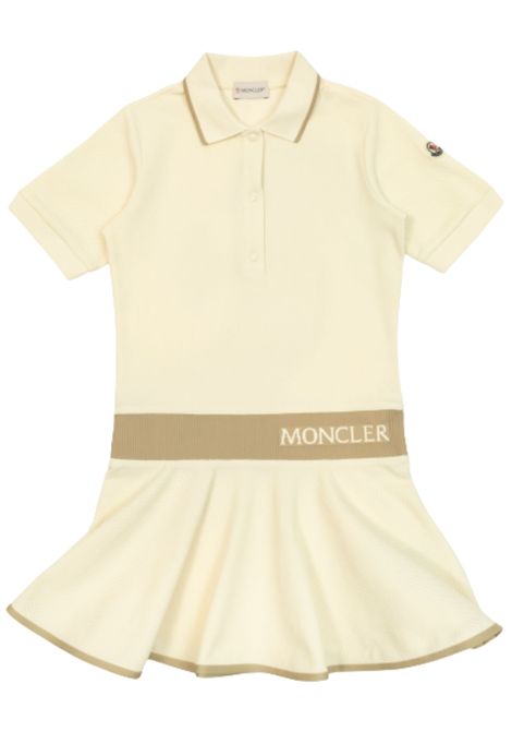 Sand cotton dress for girls Moncler | 8I00001899YV/DELSABBIA
