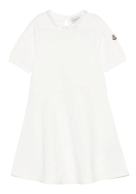 Abito bambina bianco in cotone Moncler | 8I00008/CEBIANCO