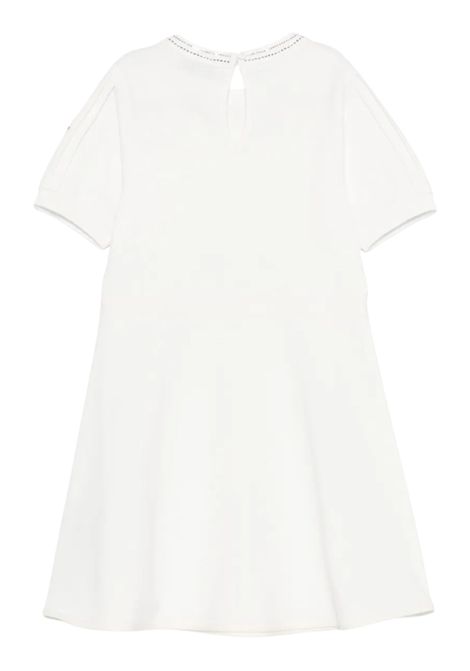 Abito bambina bianco in cotone Moncler | 8I00008/CEBIANCO