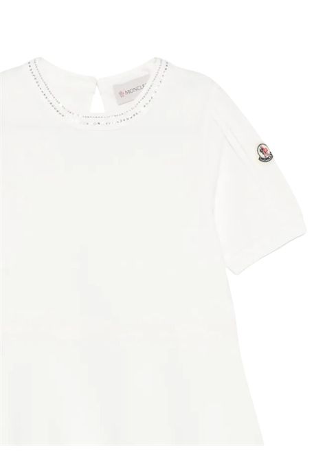 Abito bambina bianco in cotone Moncler | 8I00008/CEBIANCO