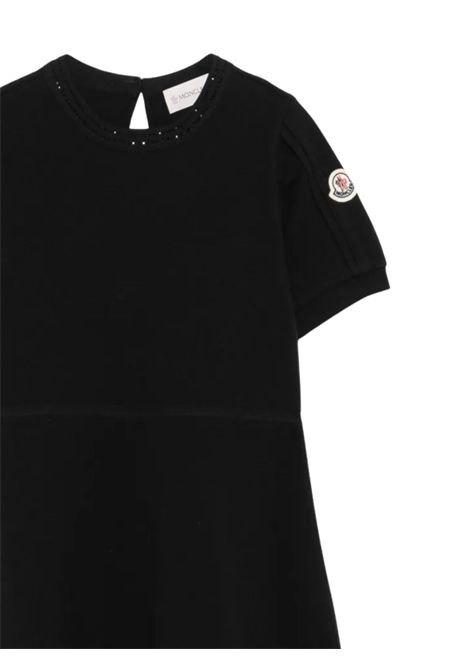 Abito bambina nero in cotone Moncler | 8I00008/CENERO