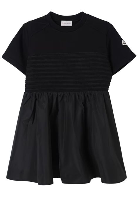 Abito bambina nero in cotone Moncler | 8I00013/CENERO