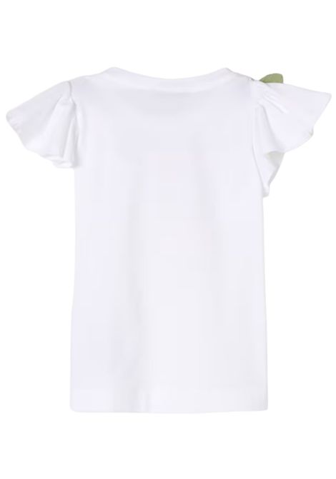 T-shirt bambina bianca in cotone Monnalisa | 11E6135202/ANBIANCO