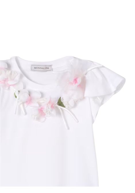 T-shirt bambina bianca in cotone Monnalisa | 11E6135202/ANBIANCO