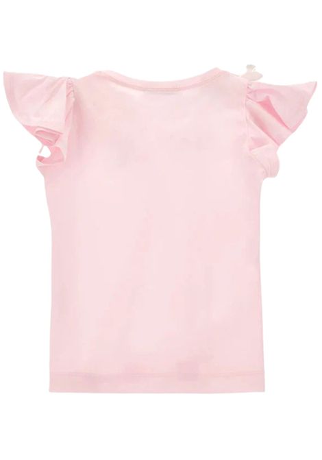Pink cotton baby T-shirt Monnalisa | 11E613J/MAROSA