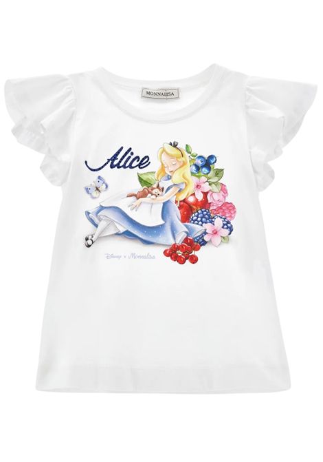 T-shirt bambina bianca in cotone Monnalisa | 11E6185202/ANBIANCO