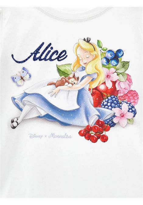 T-shirt bambina bianca in cotone Monnalisa | 11E6185202/ANBIANCO