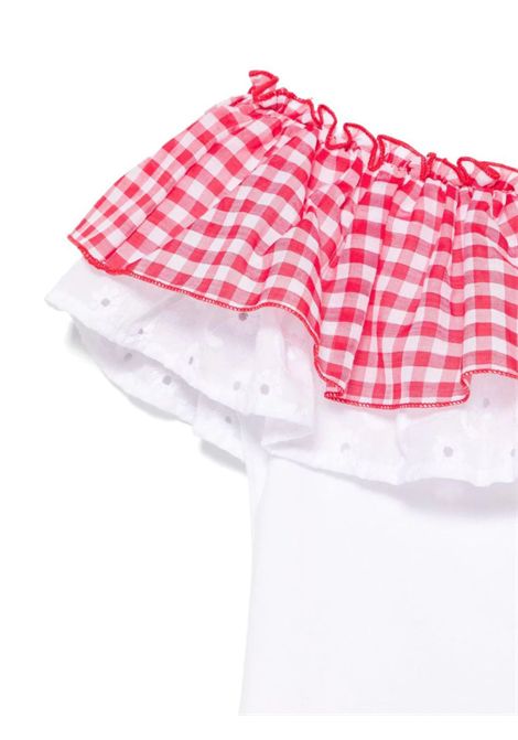 White cotton T-shirt for girls Monnalisa | 11E6275202/ANBIANCO