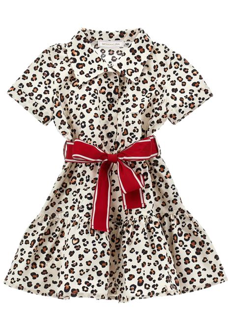 Abito neonata maculato in cotone Monnalisa | 11E9115606/ANMACULATO