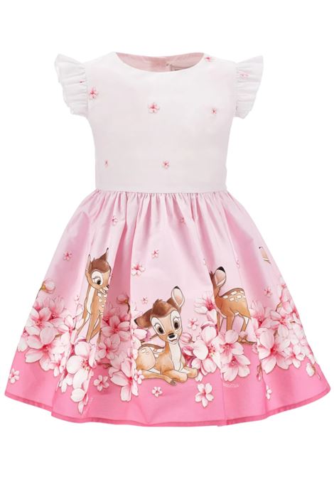 Pink cotton baby dress Monnalisa | 11E9125627/ANROSA