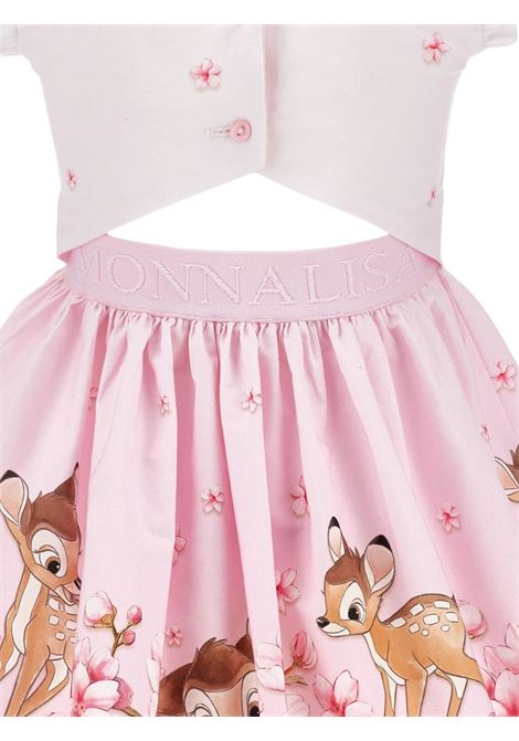 Pink cotton baby dress Monnalisa | 11E9125627/ANROSA