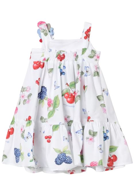 Abito bambina bianco a fiori Monnalisa | 11E9225673/ANBIANCO