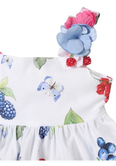 Abito bambina bianco a fiori Monnalisa | 11E9225673/ANBIANCO