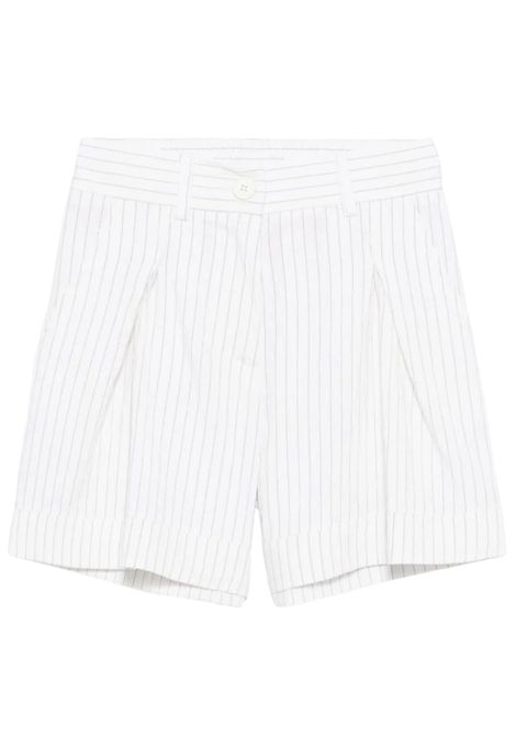 Shorts bambina bianco a righe Monnalisa | 17E4055129/ANBIANCO