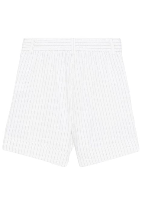 Shorts bambina bianco a righe Monnalisa | 17E4055129/ANBIANCO