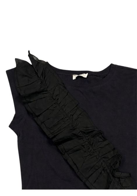 Blusa bambina nera in cotone Monnalisa | 17E6025202/ANNERO