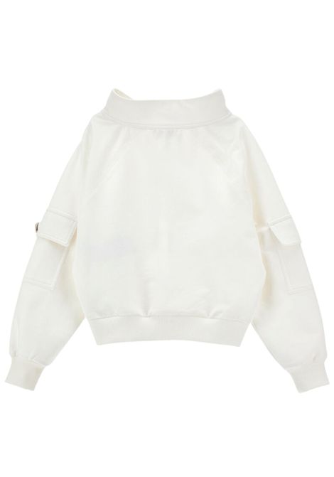 Felpa bambina bianca in cotone Monnalisa | 17E8015030/ANBIANCO
