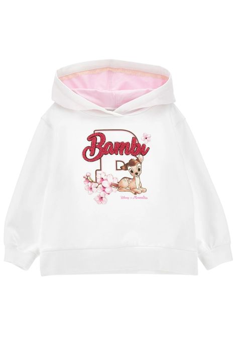 Felpa bambina bianca in cotone Monnalisa | 19E6005003/ANBIANCO