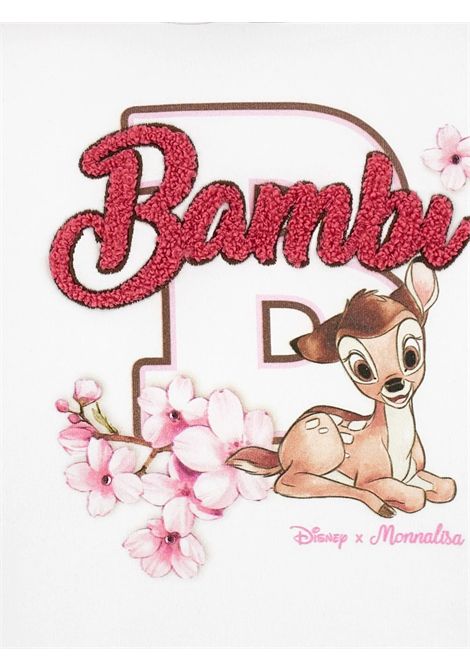 Felpa bambina bianca in cotone Monnalisa | 19E6005003/ANBIANCO