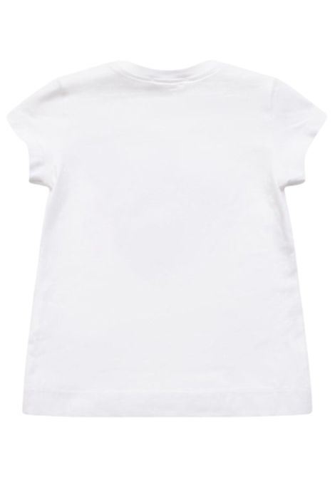White cotton T-shirt for girls Monnalisa | 19E6075001/ANBIANCO