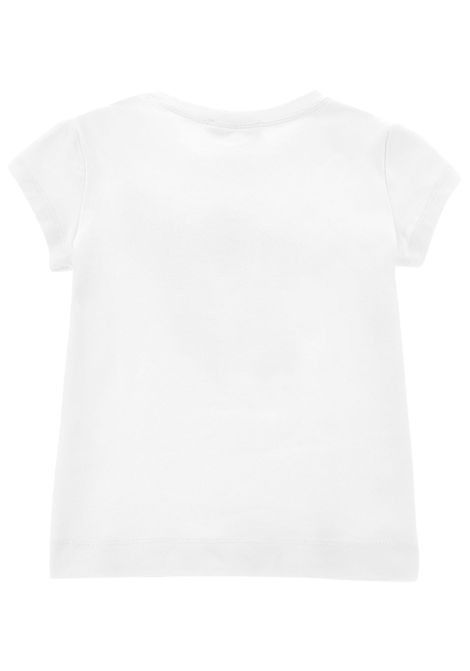 White cotton T-shirt for girls Monnalisa | 19E6175001/ANBIANCO