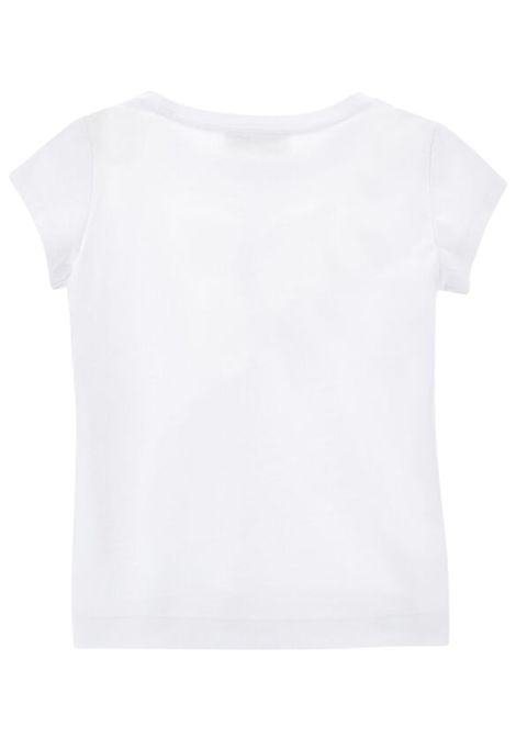 White cotton T-shirt for girls Monnalisa | 19E6245011/ANBIANCO